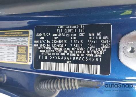 2023 Kia Sportage Ex z USA, uszkodzony, nr VIN 5XYK33AF9PG054261